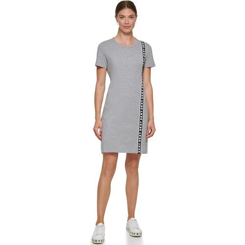 DKNY DKNY Short Sleeve Vertical Logo Tape Tee Dress