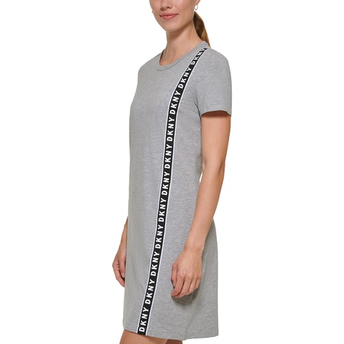 DKNY DKNY Short Sleeve Vertical Logo Tape Tee Dress