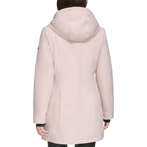 DKNY Womens Hooded Bibbed Zip-Front Puffer Coat