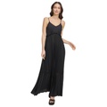 Womens Solid Tiered Pleated Sleeveless Mesh Maxi Dress
