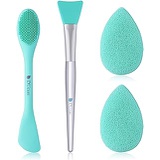 DUcare Silicone Mask Brush Applicator, Facial Cleansing Sponge and Soft Silicone Facial Mud Mask Brush, Makeup Tool set