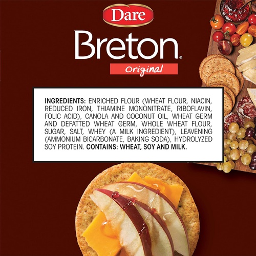  Dare Breton Crackers  Party Snacks with no Artificial Flavors and 0g of Trans Fat per Serving  Original, 8 Oz (Pack of 12)