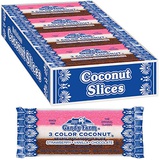 Dayton Nut Specialties Neapolitan Coconut Slice Candy Bars (Vanilla, Chocolate & Strawberry-striped moist coconut 1.65 Ounce Bars), 24 Count