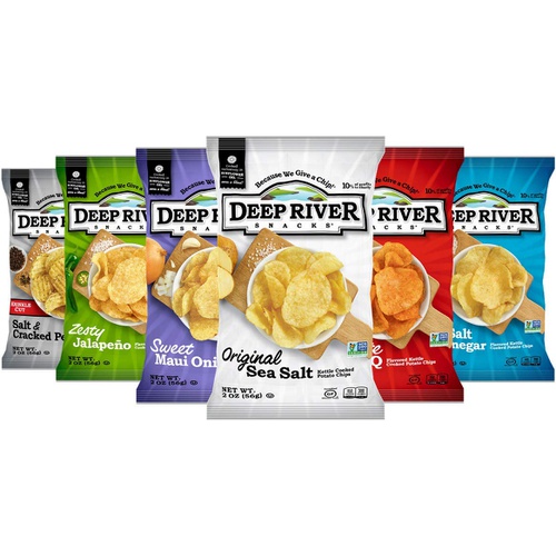  Deep River Snacks Kettle Potato Chips, Variety Pack, 2 Ounce (Pack of 24)