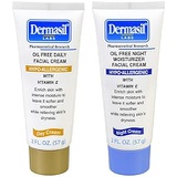 Dermasil Labs, Day Oil Free Facial Cream and Night Oil Free Facial Cream, Hypo-allergenic, Vitamin E, 2-oz. Tubes