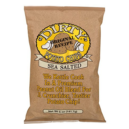  Dirty Potato Chips Dirty Kettle Chips Bag, Sea Salted, 5 oz., 12 Piece