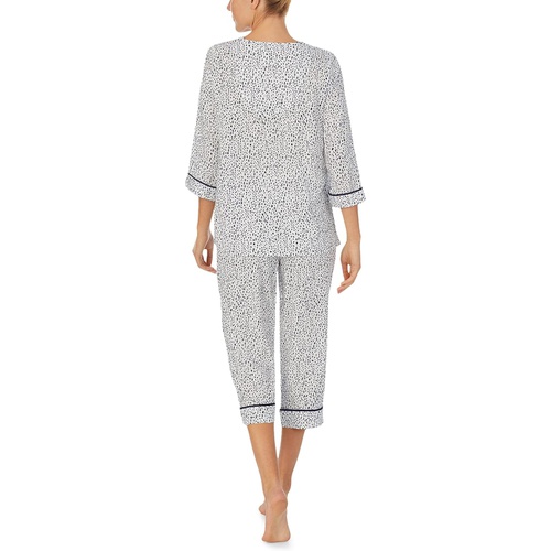  Donna Karan 3u002F4 Sleeve Top and Crop Lantern Pajama Set