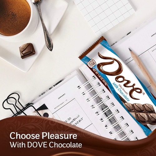  Dove Chocolate DOVE Milk Chocolate Singles Size Candy Bar 1.44-Ounce Bar 18-Count Box