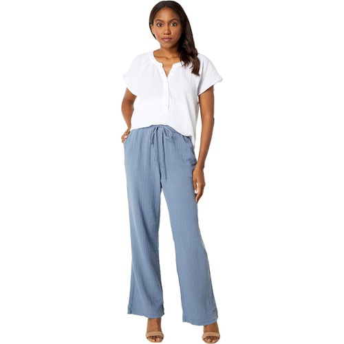  Dylan by True Grit Cotton Gauze Wide Leg Pants with Pockets