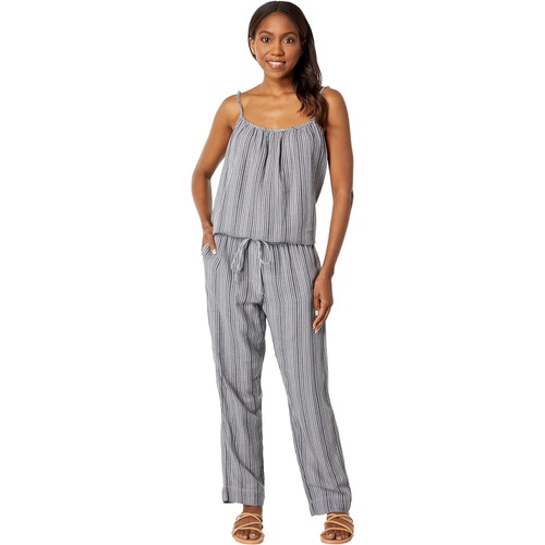  Dylan by True Grit Villa Stripes Double Cotton Crop Drawstring Pants with Pockets