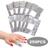 ECBASKET Nail Polish Remover Gel Polish Remover Soak Off Foils 250pcs Gel Nail Polish Remover Wrap Foils with Lager Cotton Pad Nail Gel Remover Tool