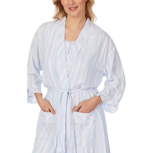  Eileen West Stripe Short Robe_BLUE STRIPE