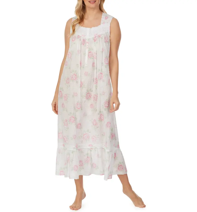 Eileen West Floral Eyelet Ballet Nightgown_FLORAL