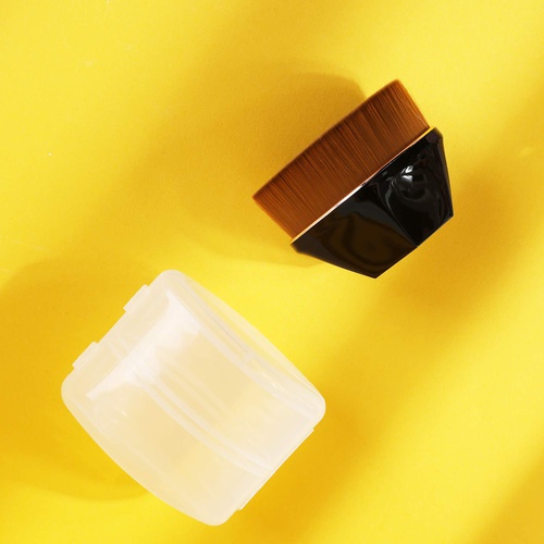  ENERGY Foundation Makeup Brush Flat Top Kabuki for Face Perfect For Blending Liquid Cream Flawless Powder Cosmetics Premium Quality Makeup Tool Synthetics Dense Bristles Gold Black