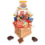 EVAS GIFT UNIVERSE Valentines Day Care Package Heart Gift Baskets - Snacks, Heart Chocolates, Candy - Assortment Variety Present for Men, Women, Friend, College Student, Husband, Wife, Boyfriend, Gir