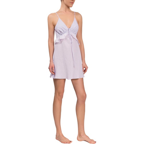  Everyday Ritual Isabelle Tie-Front Cotton Chemise_LAVENDER