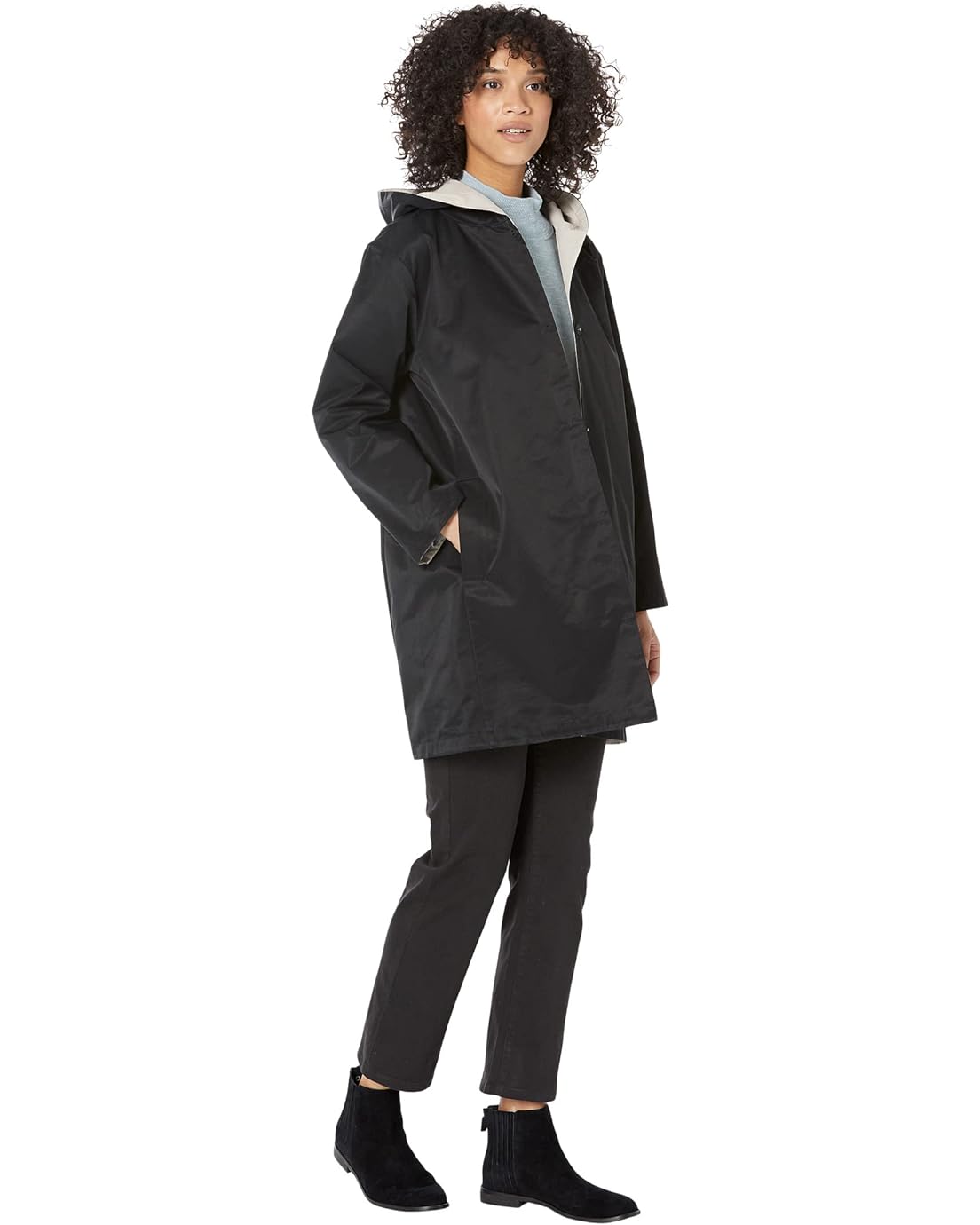  Eileen Fisher Hooded Reversible Coat