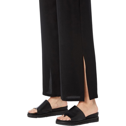  Eileen Fisher Petite Straight Ankle Pants with High Slit in Silk Georgette Crepe
