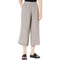 Eileen Fisher Petite Wide Leg Cropped Pants in Washed Organic Linen Delave