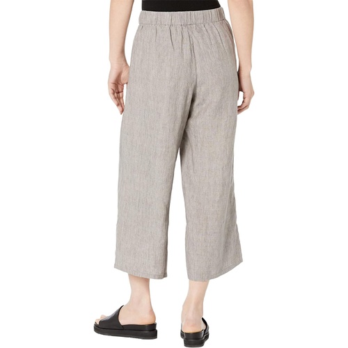  Eileen Fisher Petite Wide Leg Cropped Pants in Washed Organic Linen Delave