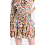 Endless rose Bright Floral Three Tiered Mini Skirt