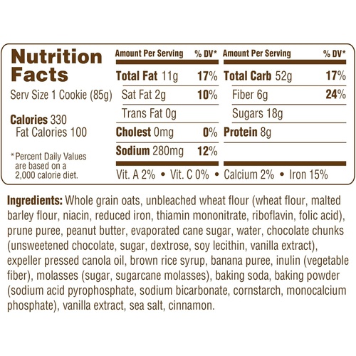  Erin Bakers Breakfast Cookies, Peanut Butter Chocolate, Whole Grain, Non-GMO, 3-ounce (Pack of 12)