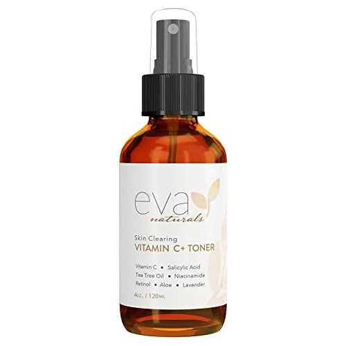  Eva Naturals Vitamin C Plus Toner (4oz) - Anti-Aging Facial Spray with Retinol and Hyaluronic Acid - Blemish Reduction, Pore Tightening and Collagen Production - Safe for Acne-Pron