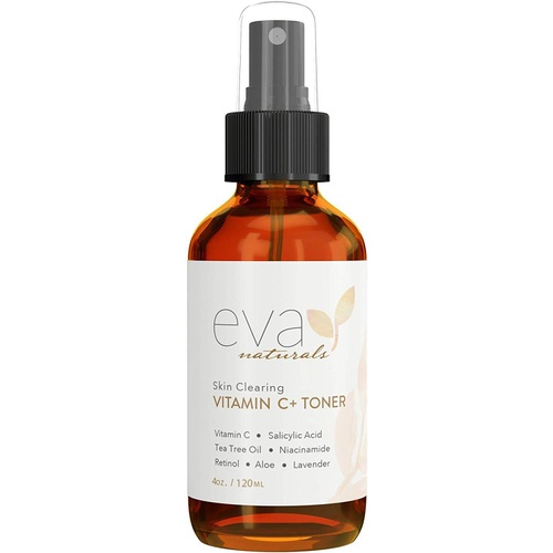  Eva Naturals Vitamin C Plus Toner (4oz) - Anti-Aging Facial Spray with Retinol and Hyaluronic Acid - Blemish Reduction, Pore Tightening and Collagen Production - Safe for Acne-Pron