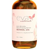 Eva Naturals Natural Vitamin A Retinol Serum 2.5%, XL 2 oz. Bottle  Anti-Aging Serum + Vitamin E Oil, Jojoba Oil, Witch Hazel  Hyaluronic Acid Serum for Face Fades Wrinkles, Dark Spots, Damag