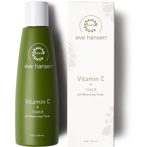  Eve Hansen Dermatologist Tested Vitamin C Toner for Face | Premium Hypoallergenic pH Balanced Face Toner with Seaweed and Algae | Pore Minimizer and Clarifying Dark Spot Remover fo