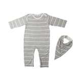 Everly Grey Romper & Bib Two-Piece Set (Infant)