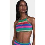 FARM Rio Brunas Stripes Crochet Bikini Top