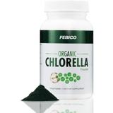 FEBICO Organic Chlorella Powder 100% Vegetarian Superfood-100 Grams -Cracked Cell Wall Patent Tech with Rich Vitamins, Minerals and Protein -USDA, Naturland, Halal Certified
