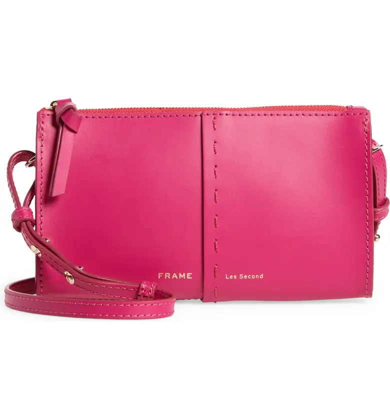 FRAME Les Second Leather Crossbody Wallet_FUCHSIA