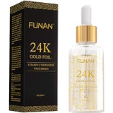 FUNAN 24K Gold Face Serum, Facial Serum with Vitamin C and Hyaluronic Acid, Anti-Aging Skin Repair, Helps with Moisture and Firm Skin (1 FL OZ)