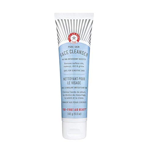  First Aid Beauty Pure Skin Face Cleanser, Sensitive Skin Cream Cleanser with Antioxidant Booster  5 oz.