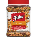 Fisher Nuts Fisher Snack Tex Mex Trail Mix, 30oz (Pack of 1) Hot & Spicy Peanuts, Almonds, Salsa Corn Sticks, Sesame Sticks, Chili Bits, Pepitas