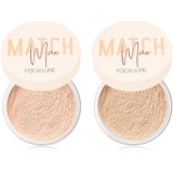 Focallure Loose Face Powder, Translucent Setting Powder, Lightweight, Long Lasting for Oily Skin Sets Makeup & Blurs Imperfections #3 NATURAL BEIGE & #4 WARM BEIGE-10G/0.35OZ2 Coun