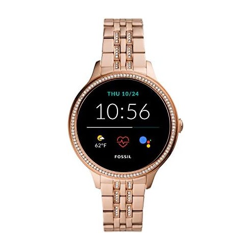 파슬 Fossil Womens Gen 5E 42mm Stainless Steel Touchscreen Smartwatch with Speaker, Heart Rate, Contactless Payments and Smartphone Notifications