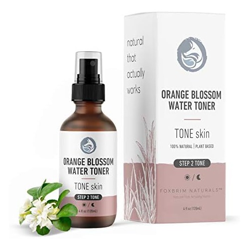  Foxbrim Naturals Orange Blossom Water Face Toner - 100% Natural Daily Facial Toner, Alcohol-Free for Sensitive Skin Acne and Breakouts - Best to Tone Tighten and Clear Pores - 120mL/4.oz by Foxbrim