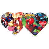Frankford Marvel Avengers and Spiderman Super Hero Valentine Heart Shaped Boxes with Milk Chocolate Candy, 1.6 Ounce, Pack of 2
