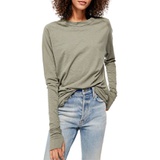 Free People Arden Extra Long Cotton Top_ARMY
