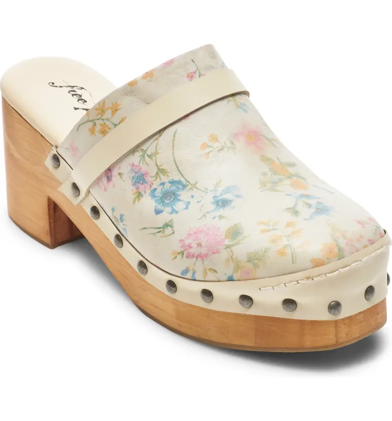 Free People Calabasas Clog_IVORY FLORAL LEATHER