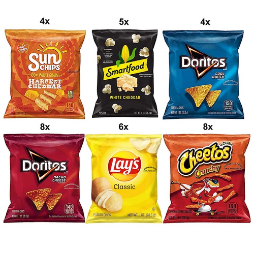  Frito-Lay Doritos, Cheetos, Tostitos, Fritos Variety Pack, 4 Count