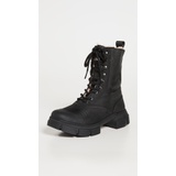 GANNI Shearling Lace Up Boots