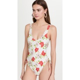 GANNI Recycled Printed One Piece Swimsuit