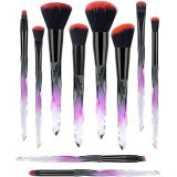 G-Texnik Beautiful Makeup Brushes, Make Up Brushes Set Transparent Handle for Blush Foundation Eye Shadow Kabuki Concealer Cosmetic Brushes Kits Red Black Makeup Tools