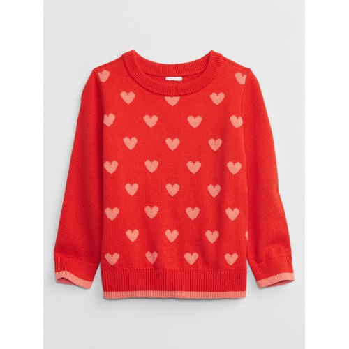 갭 babyGap Heart Print Intarsia Sweater