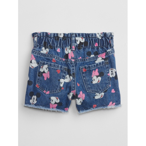 갭 babyGap | Disney Mickey Mouse and Minnie Mouse Paperbag Mom Jean Shorts