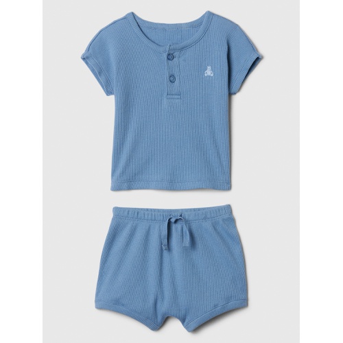 갭 Baby Ribbed Henley Two-Piece Outfit Set